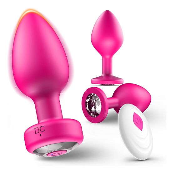 3-Piece Pink Vibrating Anal Plug Set (Remote Control) in Pakistan