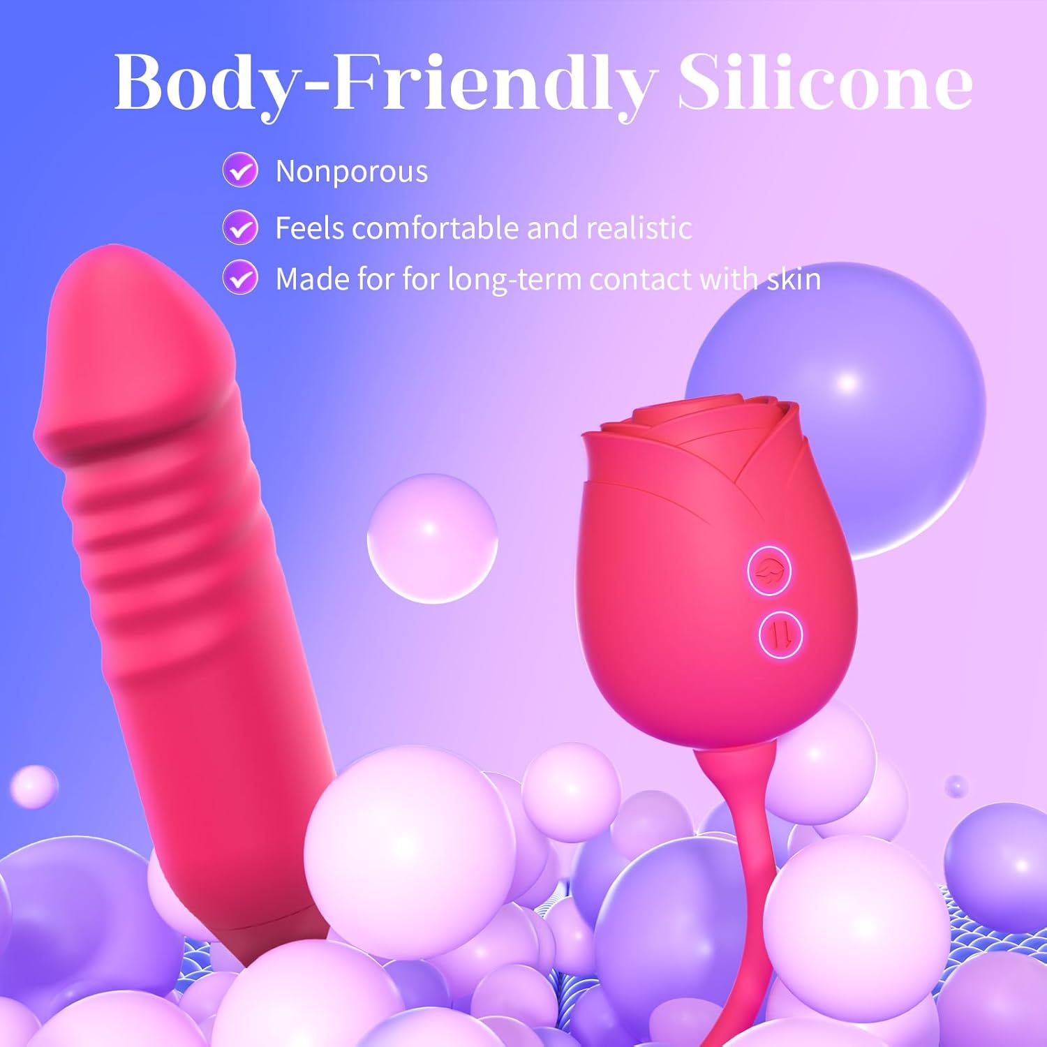 MOOLIGIRL Rose Vibrator – Thrusting G-Spot Massager with 10 Suction Modes for Clitoral & Nipple Stimulation | Double-Ended Adult Toy for Women & Couples in Pakistan