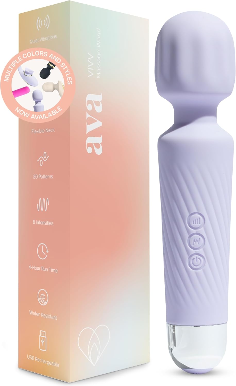 Ava Rechargeable Vibrator for Women – 20 Patterns & 8 Speeds | Water-Resistant, Body-Safe Silicone Clitoral Massager with 4-Hour Battery Life in Pakistan