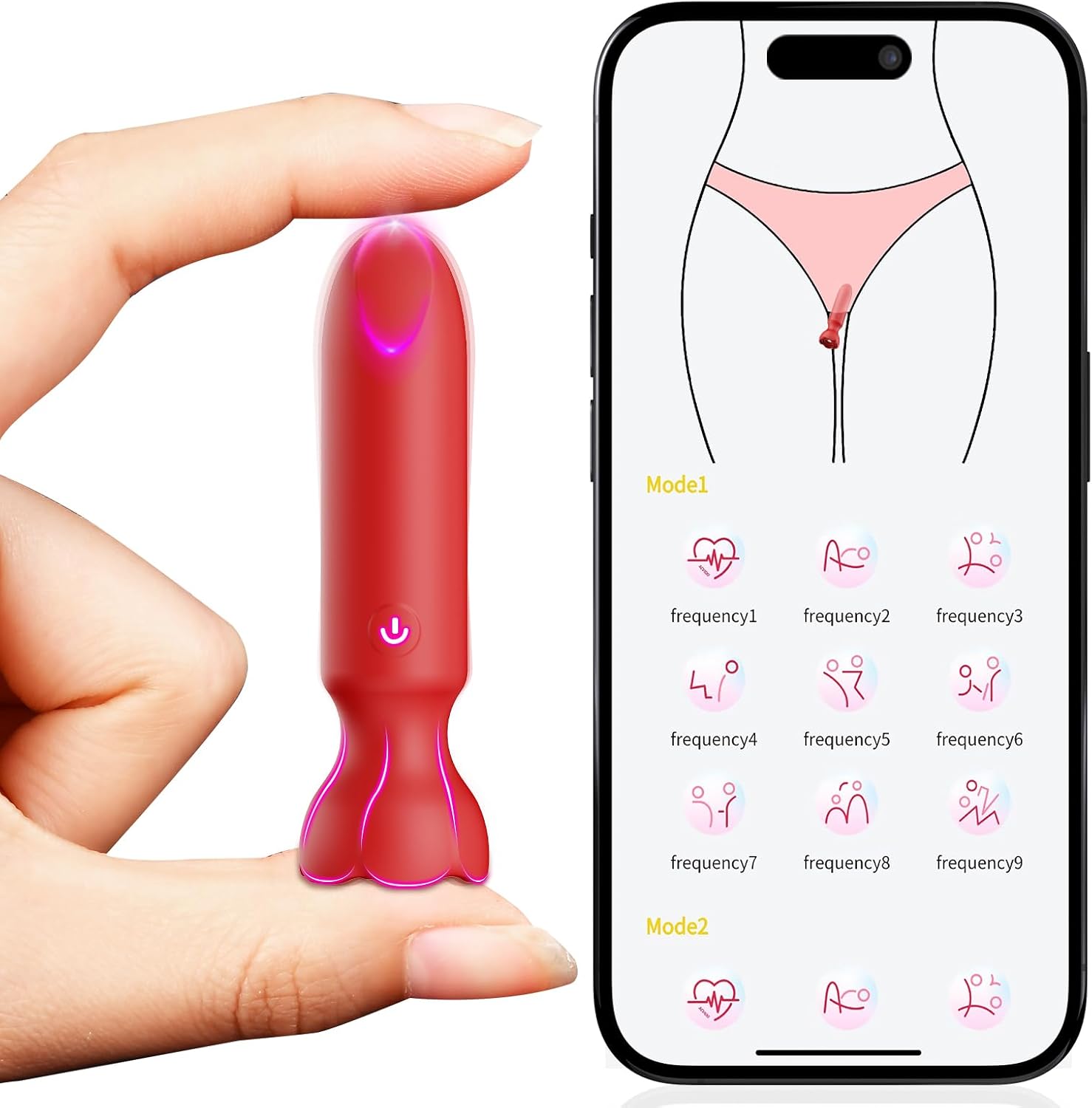 Mini Bullet Vibrator for Women – App-Controlled Lipstick Vibrator with 9 Vibration Modes, Discreet Clitoral & G-Spot Stimulator for Couples (Pink) | Adult Toy in Pakistan