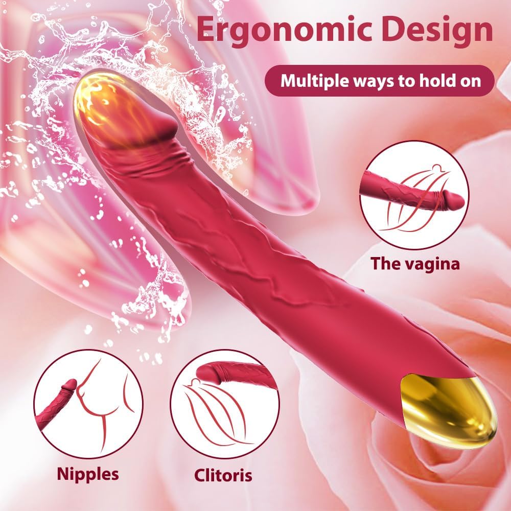 7.6 Inch Realistic Dildo Vibrator for Women – 10 Powerful Vibration Modes for Clitoral & G-Spot Pleasure, Waterproof Rose Adult Toy for Women in Pakistan