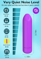 Waterproof Mini Bullet Vibrator for Women – 10-Mode Silicone Clitoral & G-Spot Massager | Rechargeable Lipstick-Style Vibe (Purple) in Pakistan