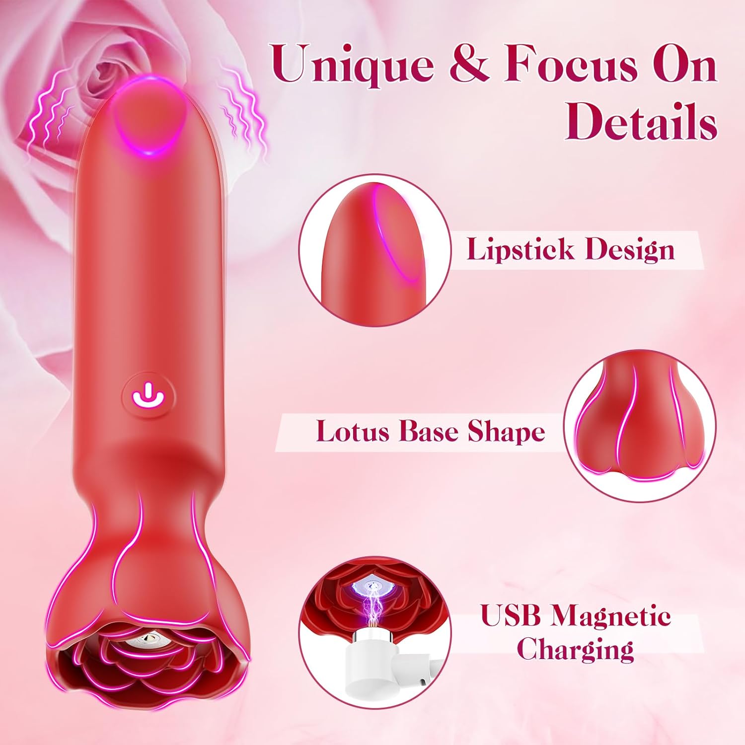 Mini Bullet Vibrator for Women – App-Controlled Lipstick Vibrator with 9 Vibration Modes, Discreet Clitoral & G-Spot Stimulator for Couples (Pink) | Adult Toy in Pakistan