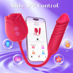 MOOLIGIRL Rose Vibrator – Thrusting G-Spot Massager with 10 Suction Modes for Clitoral & Nipple Stimulation | Double-Ended Adult Toy for Women & Couples in Pakistan
