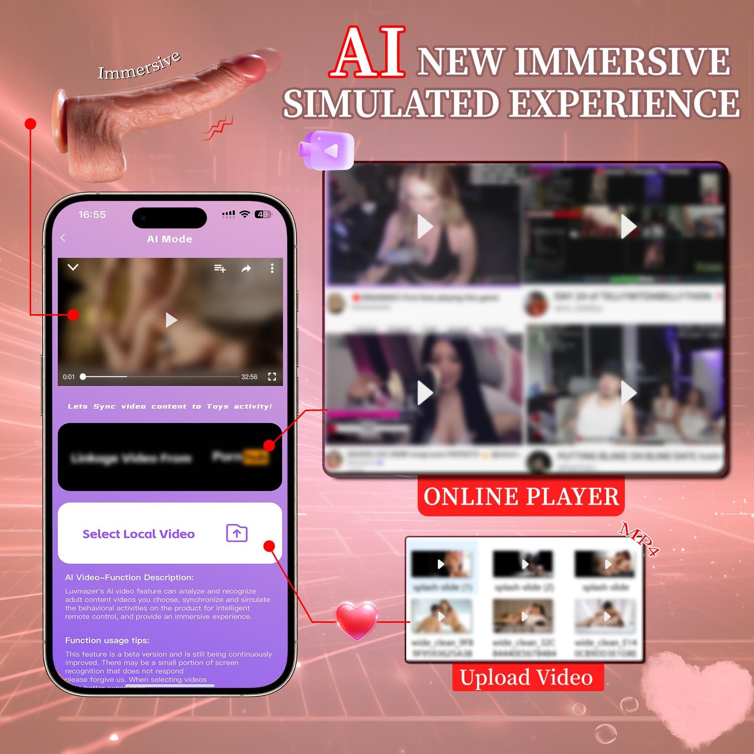 Thrusting Dildo Vibrator for Women – Realistic 6-in-1 Heating Dildo with Suction Cup, 9 Vibration & 3 Thrusting/Swing Modes, Anal-Friendly with Remote Control | Adult Toy in Pakistan