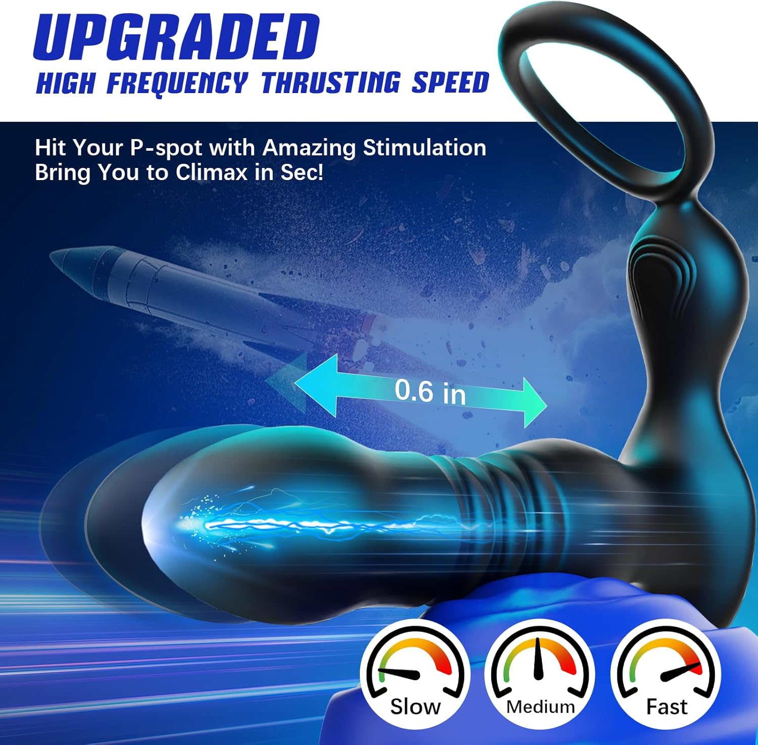 BEISAR Prostate Massager – Thrusting Anal Vibrator with 7 Modes & Cock Ring | P-Spot Massager with Remote Control Anal Beads in Pakistan