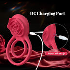 Vibrating Cock Ring with Rose Clitoral Stimulator – Couples Pleasure Ring with 7 Vibration Modes for Men & Women in Pakistan