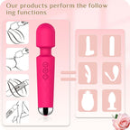 Vibrator Wand, Adult Sex Toy Wand, G Spot Dildo, Clit Vibrator, Sex Vibrators, Clitoris Stimulation, with 8 Speeds & 20 Patterns, Fully Waterproof, Vibrating Wand for Her Pleasure (Rose Red) in Pakistan