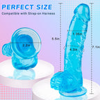 7 Inch Realistic Silicone Dildo – Soft Flexible Blue Toy with Strong Suction Cup, Waterproof Lifelike Design for Vaginal, G-Spot & Anal Play | Adult Toy in Pakistan