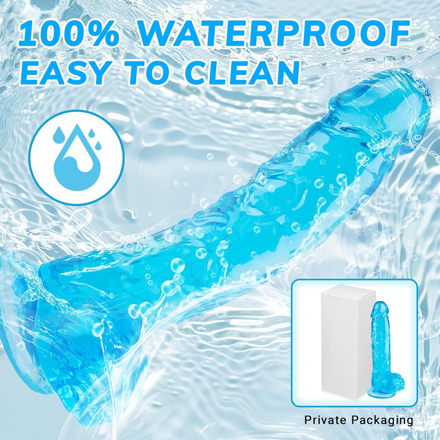 7 Inch Realistic Silicone Dildo – Soft Flexible Blue Toy with Strong Suction Cup, Waterproof Lifelike Design for Vaginal, G-Spot & Anal Play | Adult Toy in Pakistan