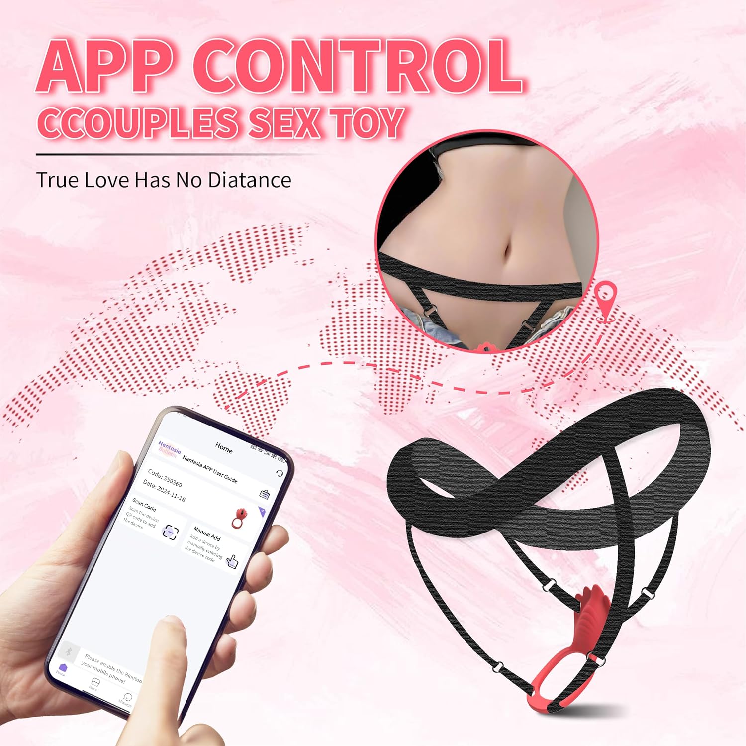 Wearable Panty Vibrator for Women – App & Remote Control, 9 Vibration Modes, Clitoral Stimulator with Vibrating Ring for Couples | Adult Toy in Pakistan